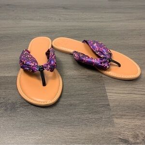 Matilda Jane Toes In The Sand Purple Floral Flip Flops Size 9
